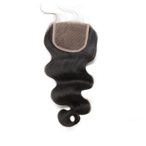 Three Part Lace Closure Piece 4x4inches Body Wave Brazilian Remy Hair Natural Color - Image 4
