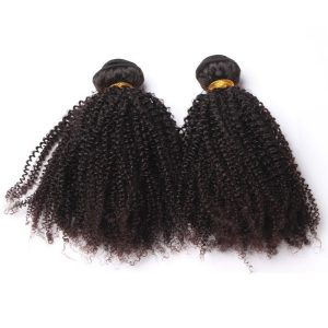 Hair Bundles Afro Kinky Curly Hair Weave 3 Bundles Natural Color - Image 3
