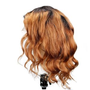 Ombre Colored Human Hair Lace Front Wigs 1B/27 Wavy Brazilian Hair Lace Wig Pre Plucked With Baby Hair - Image 4