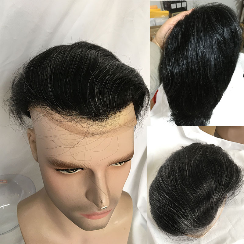 Men's Toupee 10"x8" Human Hair Thin Skin Hairpiece Hair Replacement Wigs Mono Lace Net Base for Men #21 Ash Blonde Color - Image 18