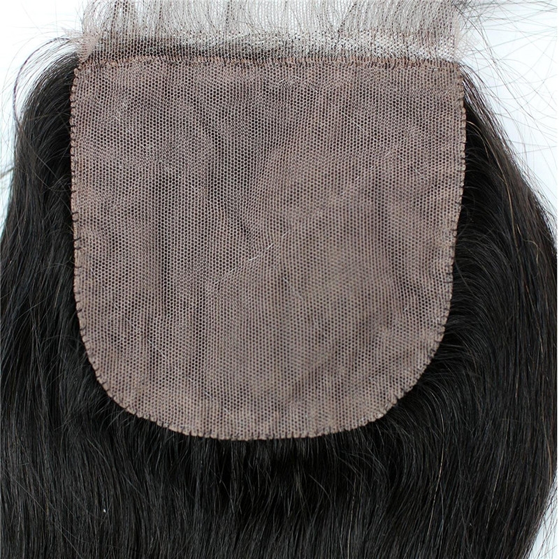 Peruvian Silk Base Closure Straight hair 4x4 Free Part Silk Base Closure Hidden Knots 18inch - Image 4