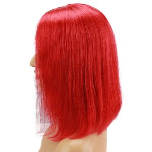 Alternative view of Red Bob Lace Front Wigs 13x6 Human Hair Short Brazilian Hair Wigs For Women Deep Part Middle Bleached Knots With Natural Hair Line