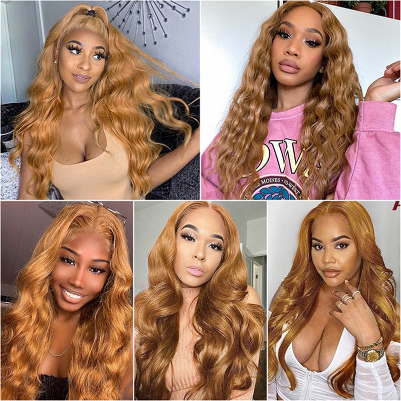 #27 Colored 13*4 Hd Lace Frontal Wigs Pre Plucked Straight /Body Wave/ Curly /Deep Wave - Image 10