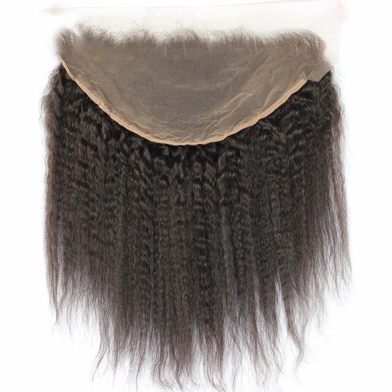 13x6 Lace Frontal With Natural Hairline Kinky Straight Brazilian Remy Hair Lace Frontal - Image 3