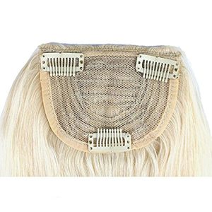 613 Blonde Clip-in Front Hair Bangs Full Fringe Short Straight Hairpieces Brazilian Virgin Human Hair Extensions for women 6-8inch - Image 4