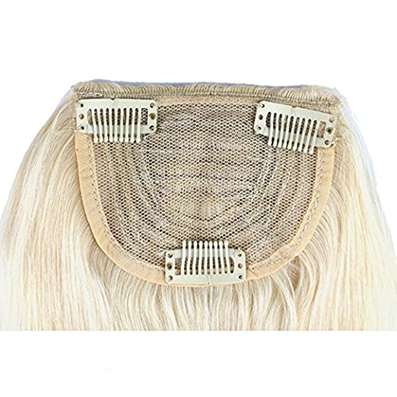 613 Blonde Clip-in Front Hair Bangs Full Fringe Short Straight Hairpieces Brazilian Virgin Human Hair Extensions for women 6-8inch - Image 4