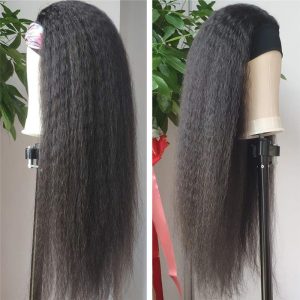 Kinky Straight Headband Wig Human Hair Brazilian Virgin Hair Headband Wigs Human Hair for Black Women - Image 7