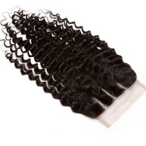 Lace Closure Sew In Weave Kinky Curly Brazilian Remy Hair Lace Closures 4x4inches Natural Color - Image 3
