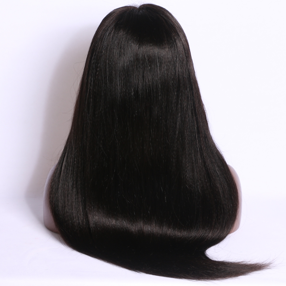 Wholesale Full Lace Wigs Yaki Straight Brazilian Hair Wig Human Hair 360 Circular Wig Bleached Knots Natural Color - Image 4