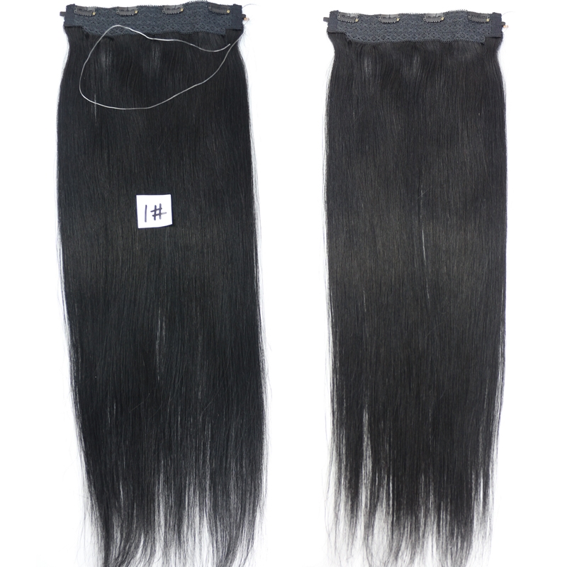 Flip Hair Extension 8A Unprocessed Brazilian Remy Hair Color #1 Flip Hair Extension Human Hair Straight Hair - Image 2