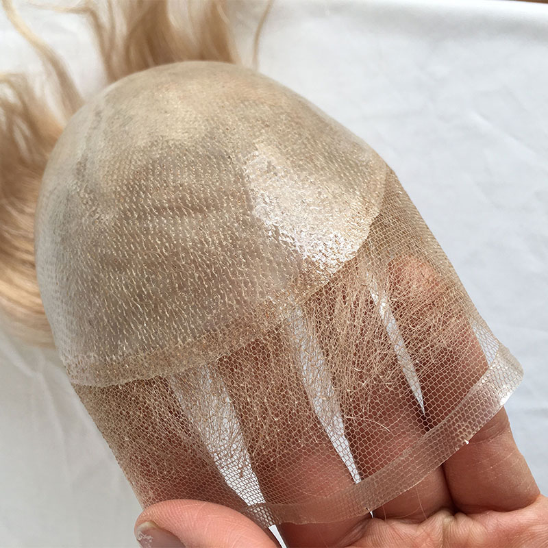 Toupee for Men Human Hair Men's Thin Skin Hair system with French Lace Hair Line Front 8x10 Inches Men Wigs Touppe For Black Men 22# color - Image 9