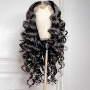 Alternative view of 13x6 Lace Front Wig Loose Wave Cambodian Human Hair  Wigs 150% Density 13x4 Lace Wigs For Black Women Natural Color Natural Hairline with Baby Hair