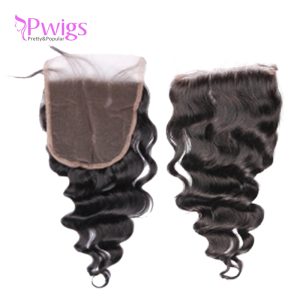 Loose Wave 5x5 Lace Closure With Baby Hair With Bundles Brazilian Remy Hair Human Hair Closure - Image 3
