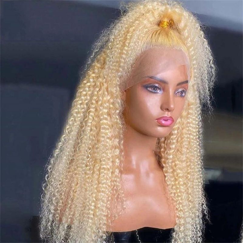 613 Blonde Kinky Curly Lace Wigs Hd Lace Front Wigs 100% Human Hair Wigs 180% Density Pre Plucked - Image 3