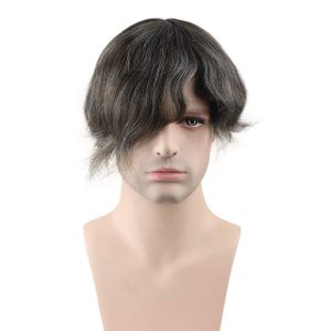 Toupee For Man's Hair Replacement System Wigs With Soft Thin 10"X 8" Mono Lace Hairpiece 90% #5 Brown Human Hair Mixed 10% Grey Hair - Image 8