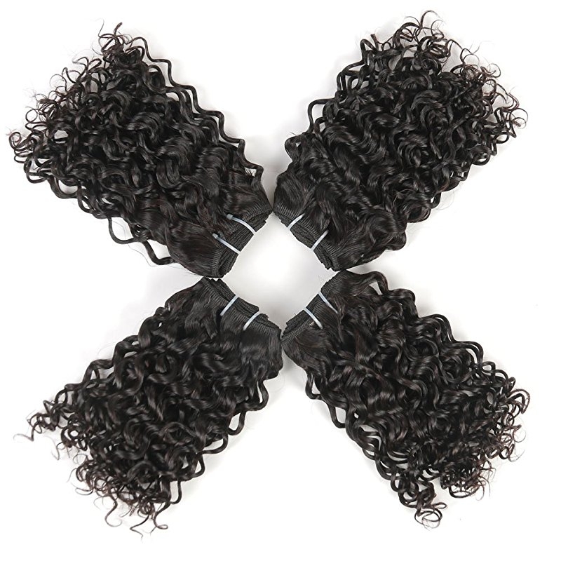 Brazilian Curly Remy Hair with Free Part Lace Closure Kinkys Curly Human Hair Bundles with Closure Hair Natural Color - Image 2