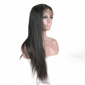 Alternative view of black lace front wigs Natural Color Light Yaki Brazilian Remy Hair Lace Front Human Hair Wigs