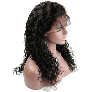 360 Lace Front Wig Brazilian Human Hair 360 Full Lace Frontal Wigs Water Wave Free Part with Baby Hair Natural Color for Black Women - Image 3