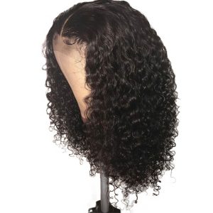 Alternative view of Middle Part Brazilian Natural Color Curly Hair Full Lace Wig Pre Plucked Hair Line With Baby Hair