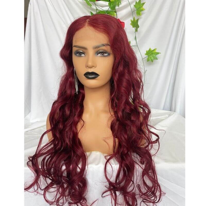 Lace Front Wigs Virgin Loose Wave Hd Human Brazilian Hair Swiss Lace Front 150% 99J Wigs - Image 4