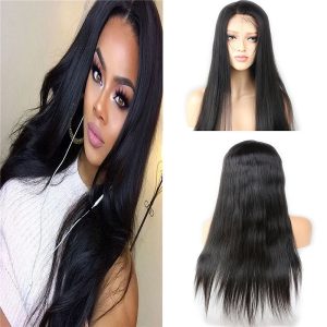 Full Lace Wigs Brazilian Human Hair Glueless Full Lace Wigs Silk Straight Lace Front Wigs Natural Color (26 inch, Lace Front Wigs) - Image 5