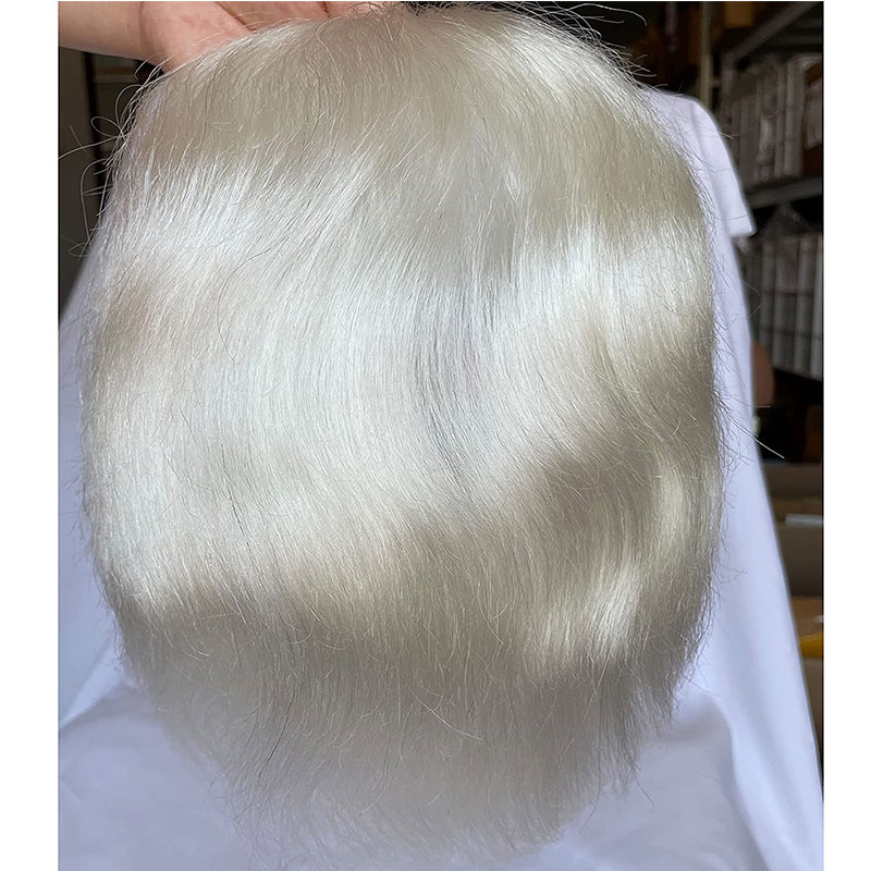 Toupee for Men Human Hair Men's Thin Skin Hair system with French Lace Hair Line Front 8x10 Inches Men Wigs Touppe For Black Men 22# color - Image 46