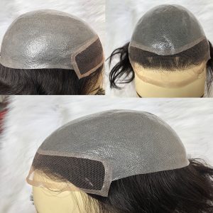 Toupee for Men 100% Human Hair Swiss Lace Front Hair Pieces PU V-looped Men's Hair Replacement System 1B Mixed 80% Grey Hair - Image 17