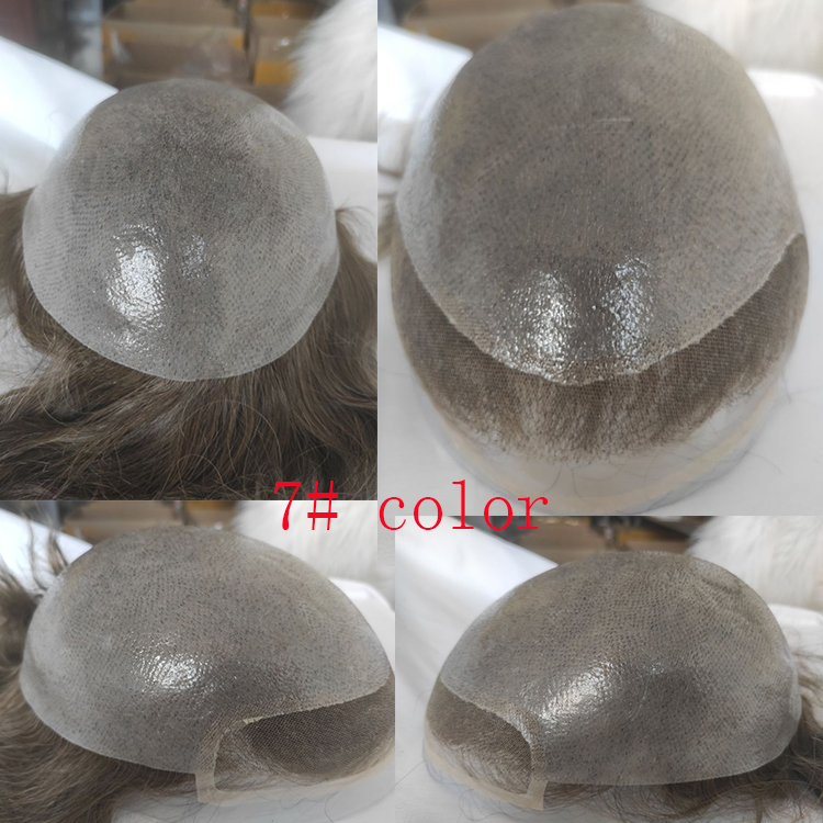 Toupee for Men Human Hair Men's Thin Skin Hair system with French Lace Hair Line Front 8x10 Inches Men Wigs Touppe For Black Men 22# color - Image 39