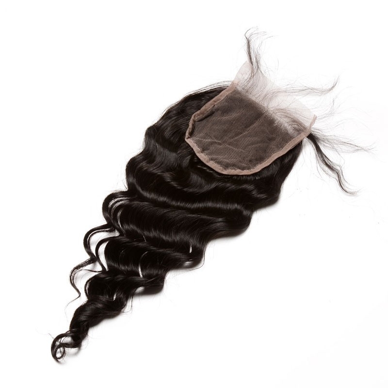 4x4 HD Lace Closure Vietnamese Remy Hair Loose Wave Free Part Lace Closure Piece With Baby Hair 4x4 inchs Natural Color - Image 2