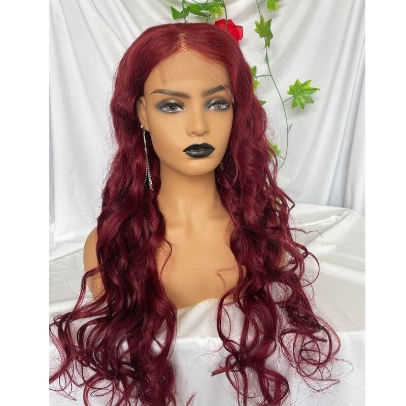 Lace Front Wigs Virgin Loose Wave Hd Human Brazilian Hair Swiss Lace Front 150% 99J Wigs - Image 2