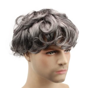 Men's Toupee Human Hair Monofilament Net Base Thin Skin Around with Combs Toupee for Men #2 Mixed 60% Grey - Image 6