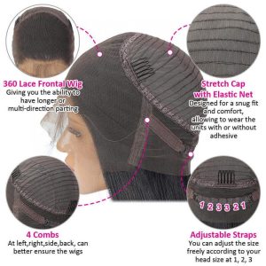 360 Lace Frontal Wig Human Hair 150% Density Glueless Deep Wave Wig Brazilian Hair Lace Frontal Wigs For Black Women - Image 8