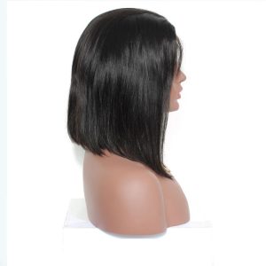 250% Density Short Straight Human Hair Bob Wig For Women Natural Color Lace Front Human Hair Wigs - Image 4