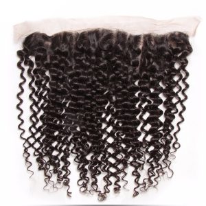 13x4 Lace Frontal Brazilian Human Curly Hair Lace Frontal Closures 1 Piece Ear to Ear Free Part Closure