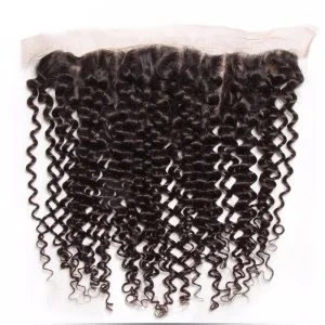 13x4 Lace Frontal Brazilian Human  Curly Hair Lace Frontal Closures 1 Piece Ear to Ear Free Part Closure