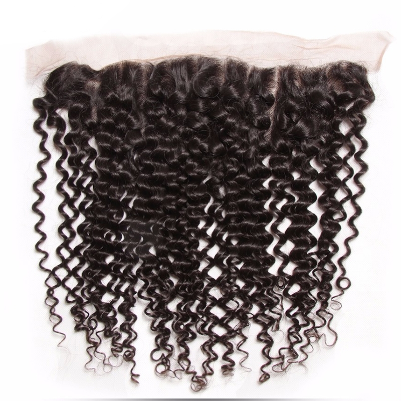 13x4 Lace Frontal Brazilian Human Curly Hair Lace Frontal Closures 1 Piece Ear to Ear Free Part Closure