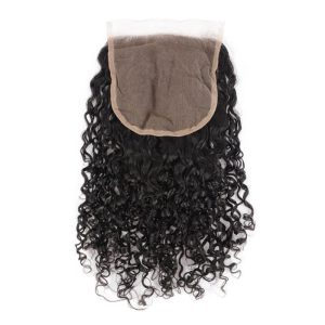 Alternative view of Transparent HD Swiss Thinner lace Free Part Middle Part Three Part Water Wave Brazilian Hair Lace Top Closure Bleached Knots Natural Baby Hair Around