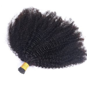 Indian Natural Black Virgin I Tip Hair Extension For Black Women 100% 4B 4C Afro Kinky Curly I Tip Hair - Image 5
