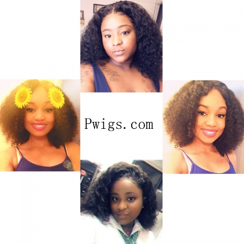 Middle Part Brazilian Natural Color Curly Hair Full Lace Wig Pre Plucked Hair Line With Baby Hair - Image 8