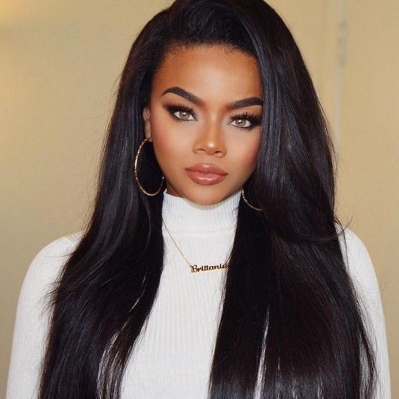 Natural Looking Human Hair Lace Front Wigs Pre-Plucked Natural Hair Line Ponytail Wigs Brazilian Wigs 150% Density Wigs Silk Straight - Image 5