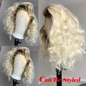 Short Bob #2/#60 Ash Blonde Lace Front Human Hair Wigs For Women Brazilian Remy Hair Bob Straight Lace Front Wig Pre Plucked - Image 4