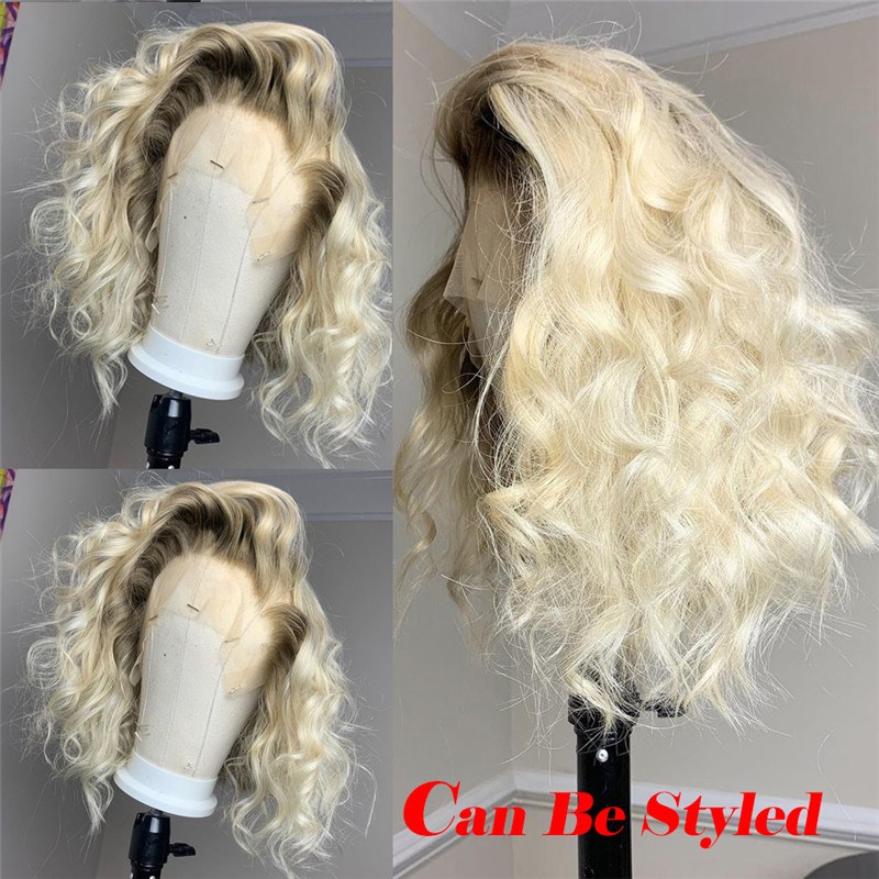 Short Bob #2/#60 Ash Blonde Lace Front Human Hair Wigs For Women Brazilian Remy Hair Bob Straight Lace Front Wig Pre Plucked - Image 4