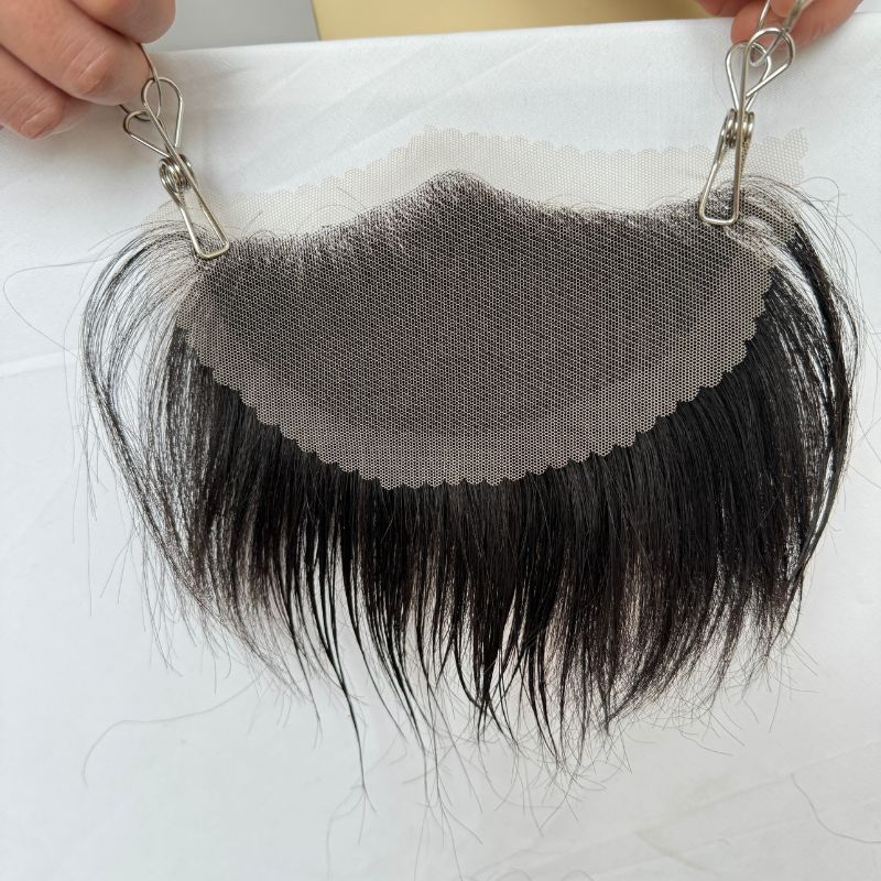 Lace Frontal Toupee 100% Human Hair Hairline r Full French Lace Hairline for Men and Women Male Replacement 1B Natural Black Hair Patch - Image 6