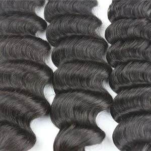 Alternative view of Hair Extension Hairdo Bundles of Hair Deep Wave Brazilian Hair Weave Style