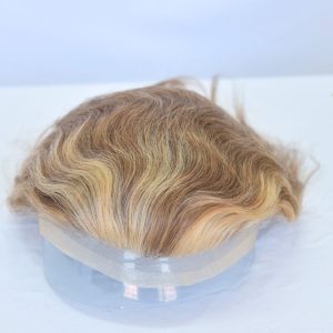 Pwigs Full French Lace Men's Toupee 4 mix 27 mix 613 Color 100% European Human Hair Toupee For Men 8 x10 Inch Lace Mens Wigs Hair System - Image 5