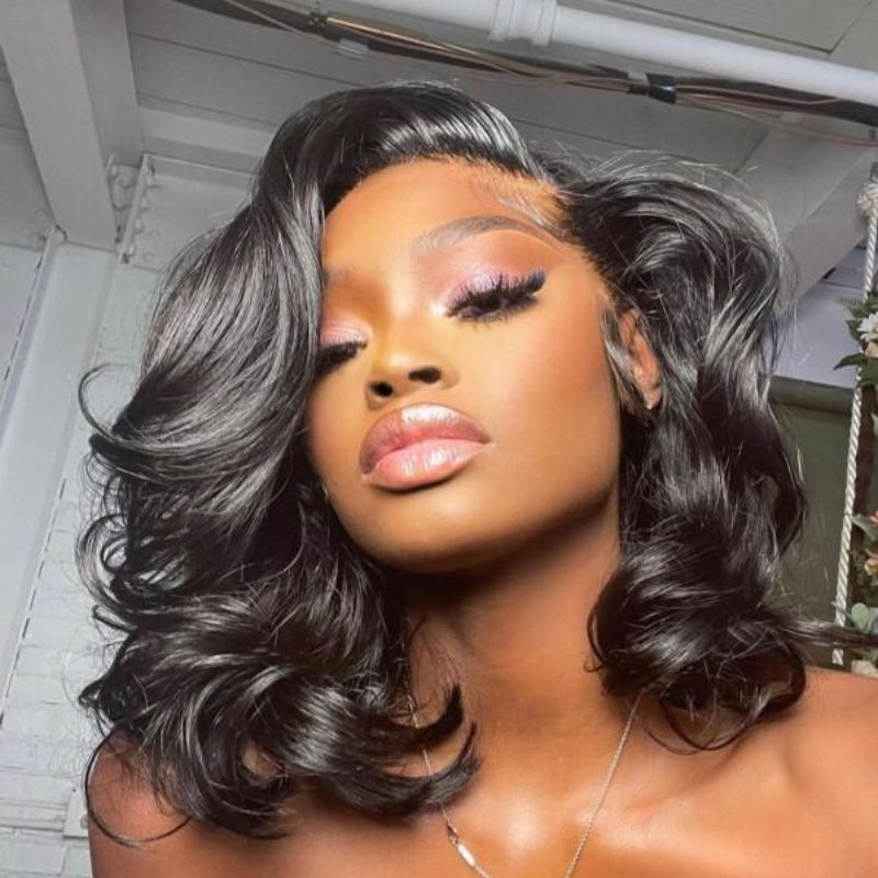 13x4 Lace Front Wig Wavy Brazilian Human Hair Wigs 180% Density 13x6 Lace Wigs For Black Women Black Color Natural Hairline with Baby Hair - Image 5