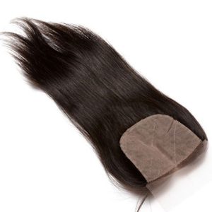 Alternative view of Silk Straight Brazilian Remy Hair Silk Base Closure For Sale Invisible Part Closure Natural Color 4x4inches