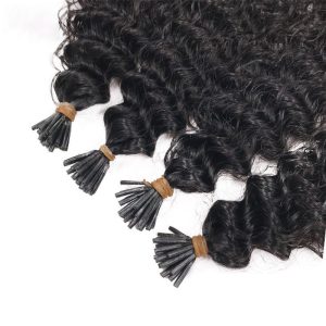 Kinky Curly I Tip Hair Extensions Microlinks 100% Human Virgin Hair Weave Bundles Brazilian I Tip Hair Extensions Pwigs - Image 4