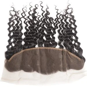 Alternative view of Remy Hair 3 Bundles with Lace Frontal Human Hair Bundles with 13x4 Unprocessed Deep Curly Remy Hair Extensions