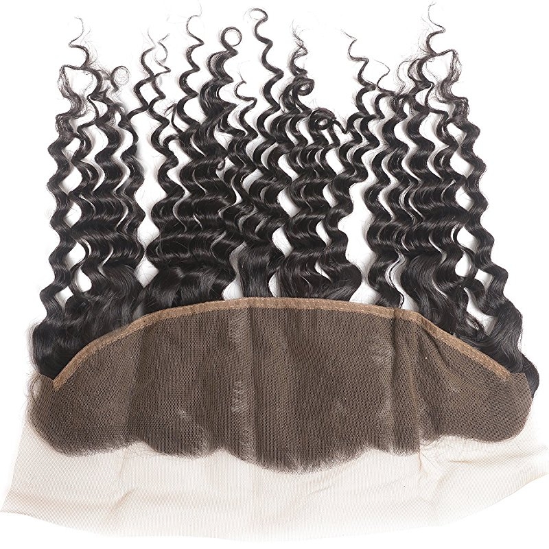 Remy Hair 3 Bundles with Lace Frontal Human Hair Bundles with 13x4 Unprocessed Deep Curly Remy Hair Extensions - Image 2